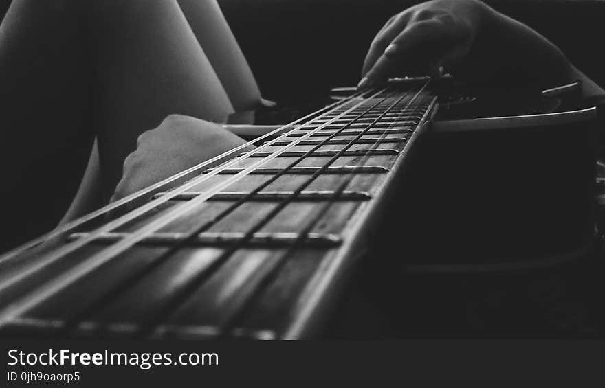 Person Holding an Acoustic Guitar