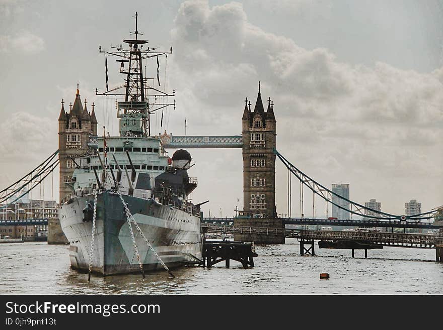 Ship Sailing on Tower Bridge