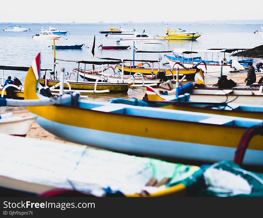 Group of Boats on Sea