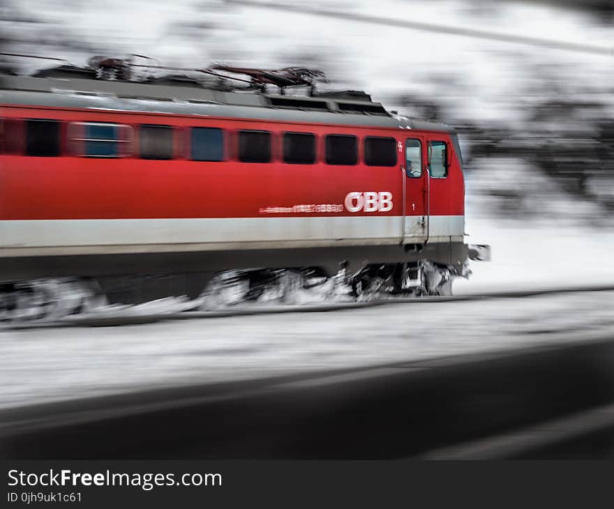 Timelapse Photography of Red Train