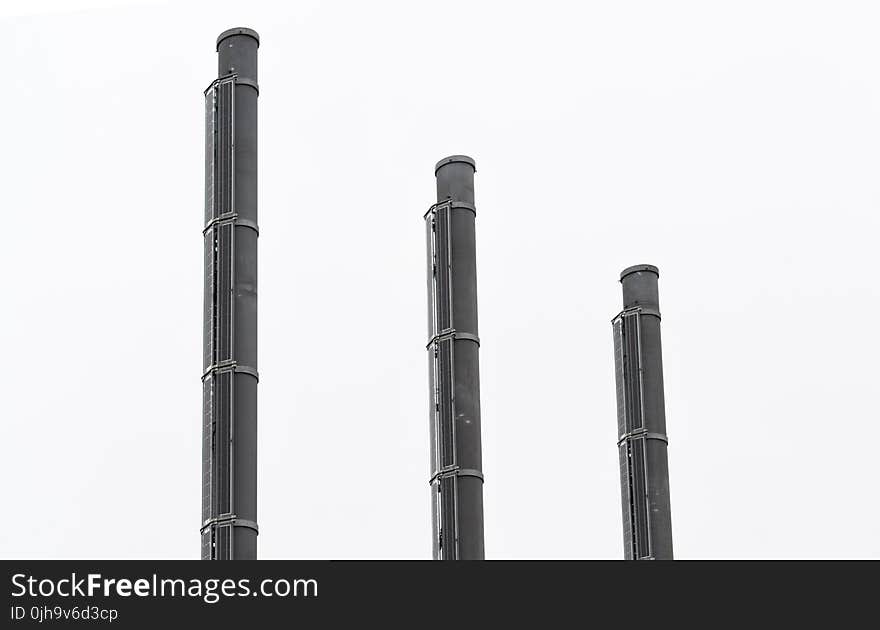 Three Black Steel Industrial Chiminea