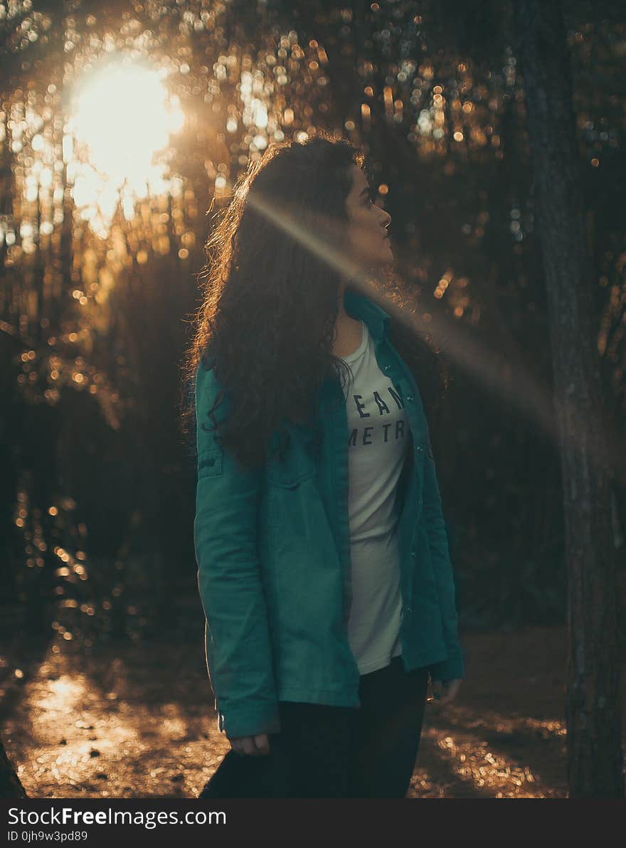 Woman Looking at the Trees