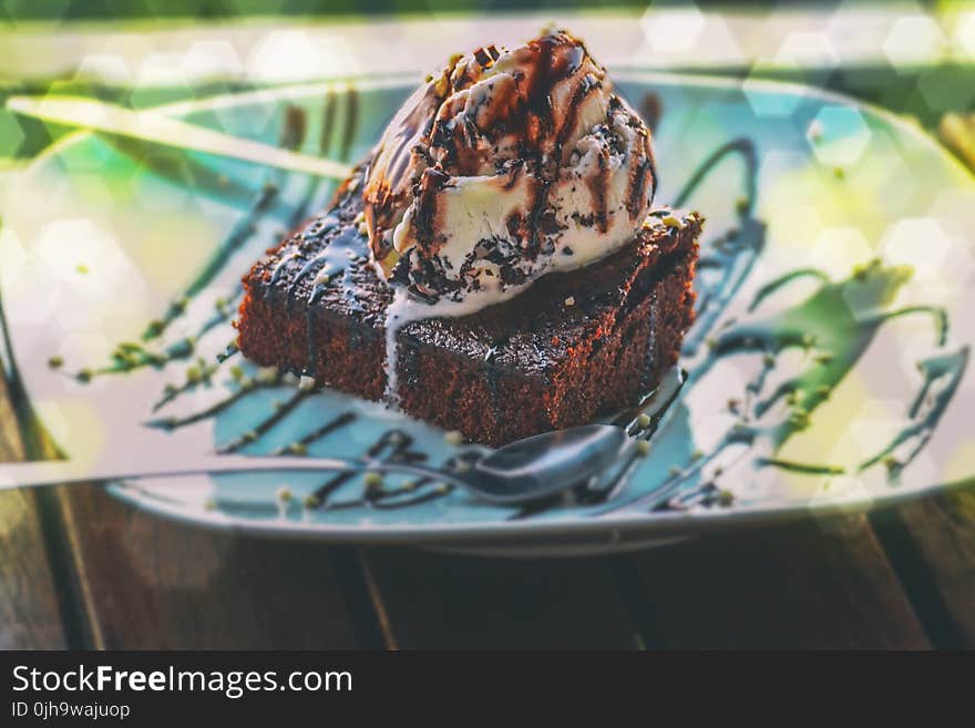 Chocolate Cake With Cream on Top