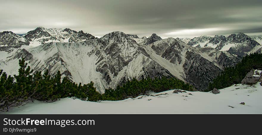 Rocky Mountain With Snow