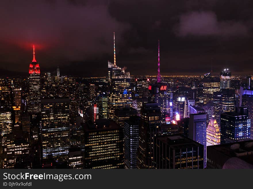 City Buildings during Nighttime