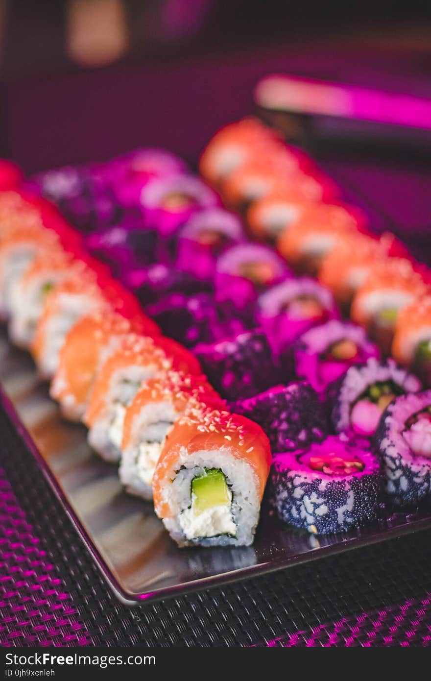 Maki Sushi on Glass Plate