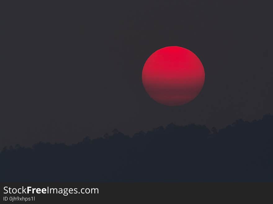 Red Moon during Night Time