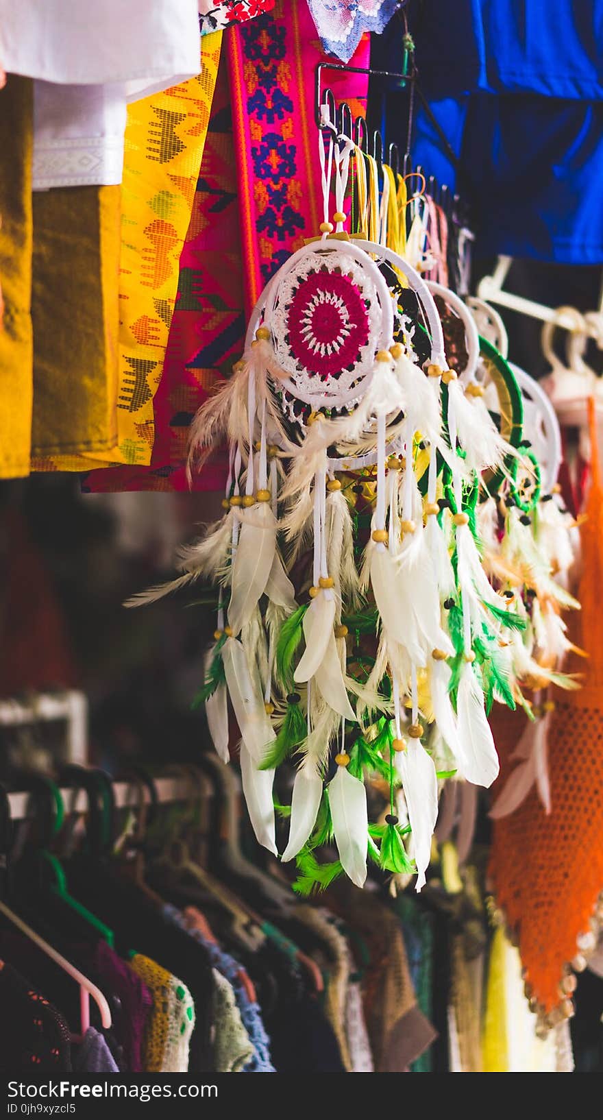 Dream Catcher Hanged on Black Metal Rack