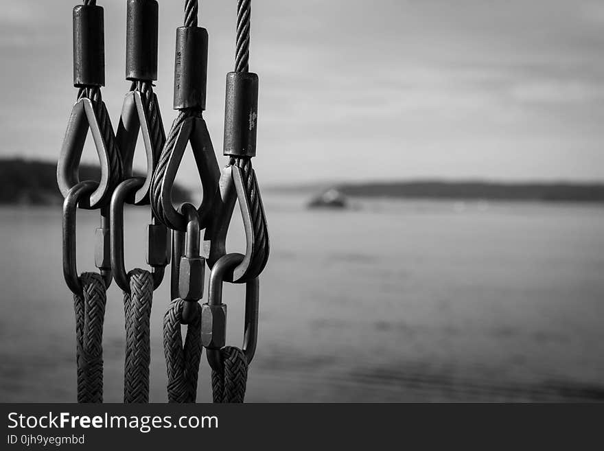 Black and White Photography of Chains