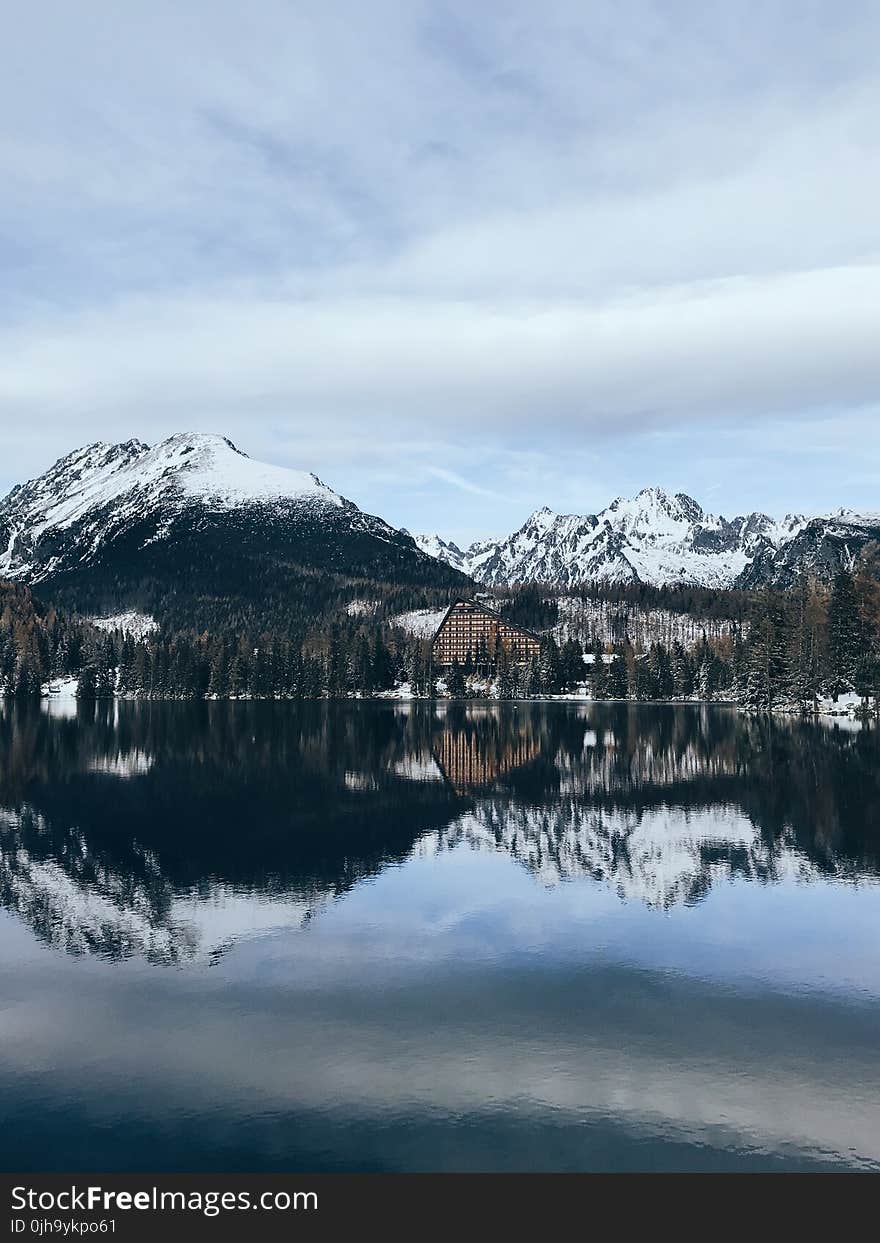 Overlooking View of Mountain With Snow