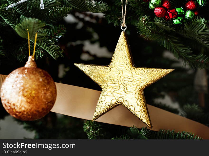 Yellow Star and Orange Bauble