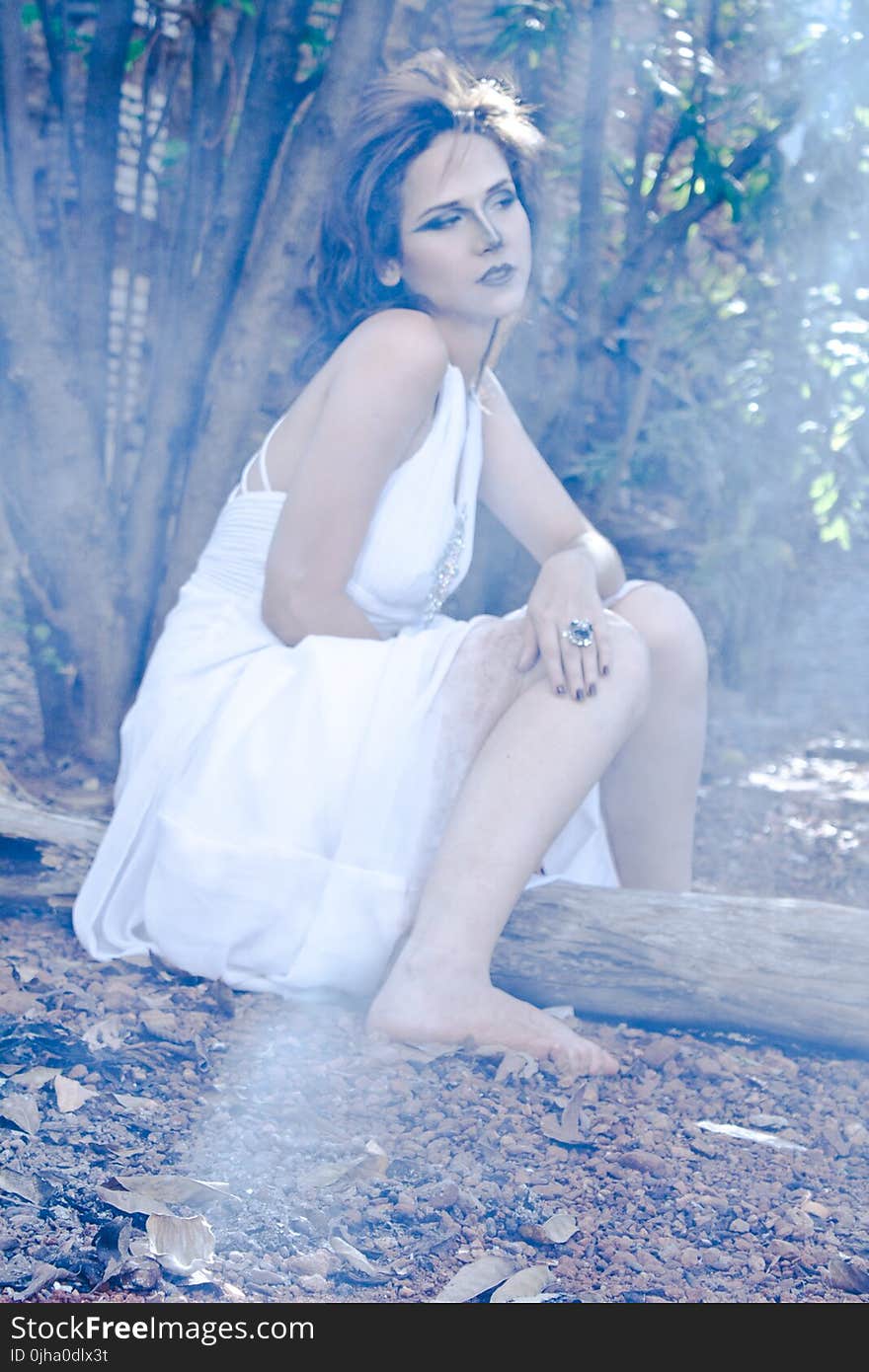 Female Wearing White Dress Photography