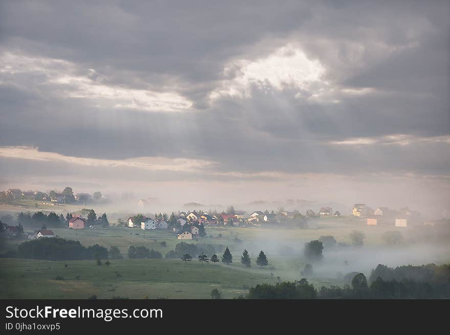 Green Grass Field during Cloudy Sky