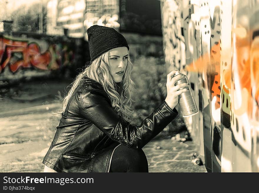 Woman Wearing a Black Suit Jacket