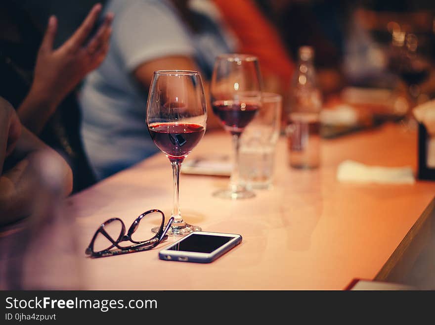 Wine Glasses On Table