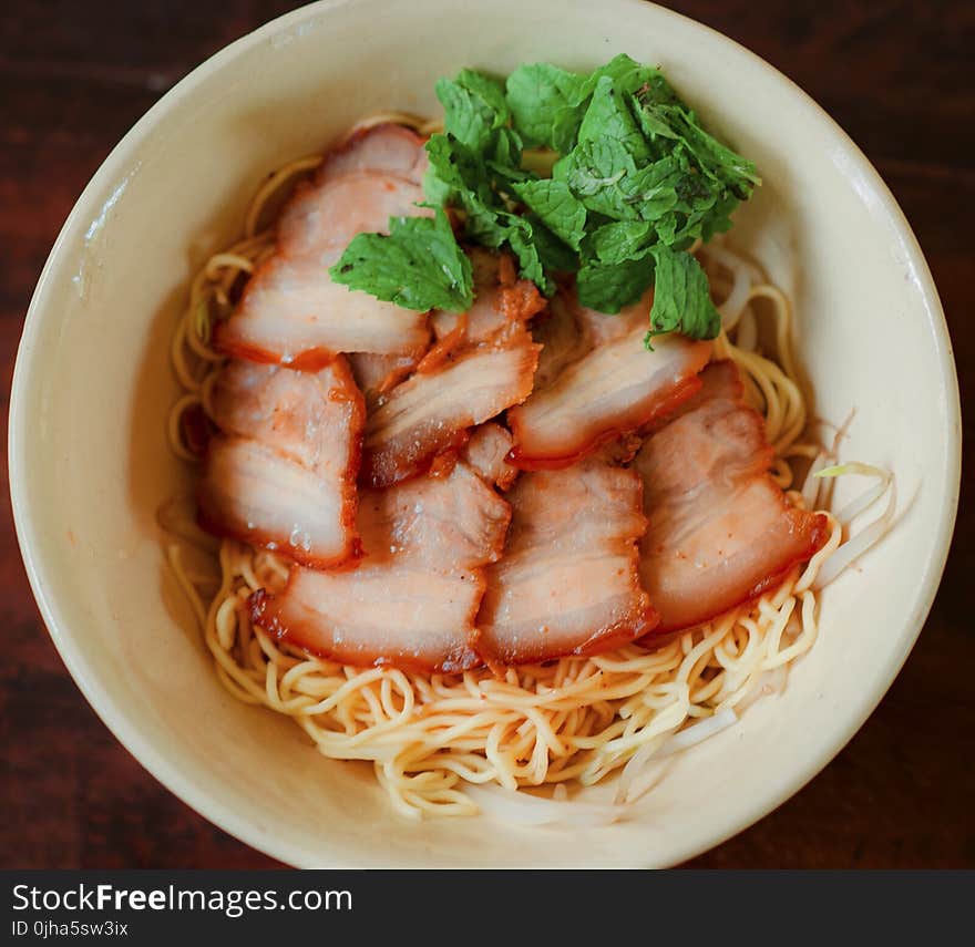 Ramen on Ceramic Bowl