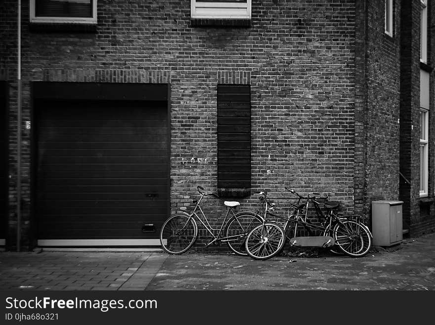 Grayscale Photography Of Bicycles