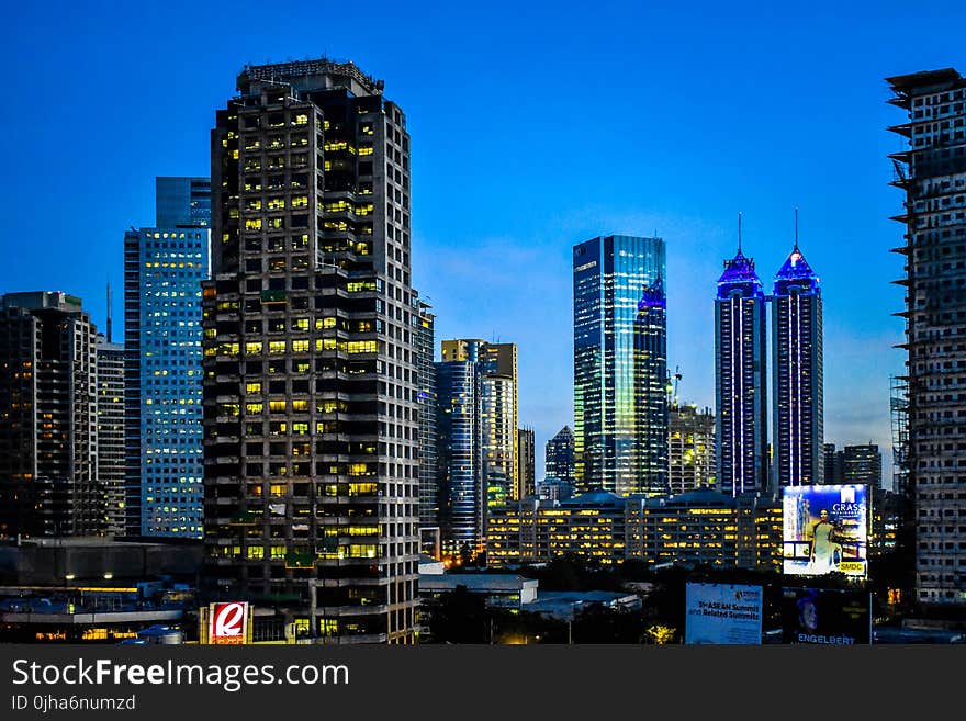 City Lights during Sunset