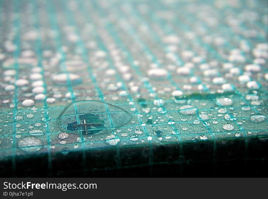 Green Tiles With Waterdrops