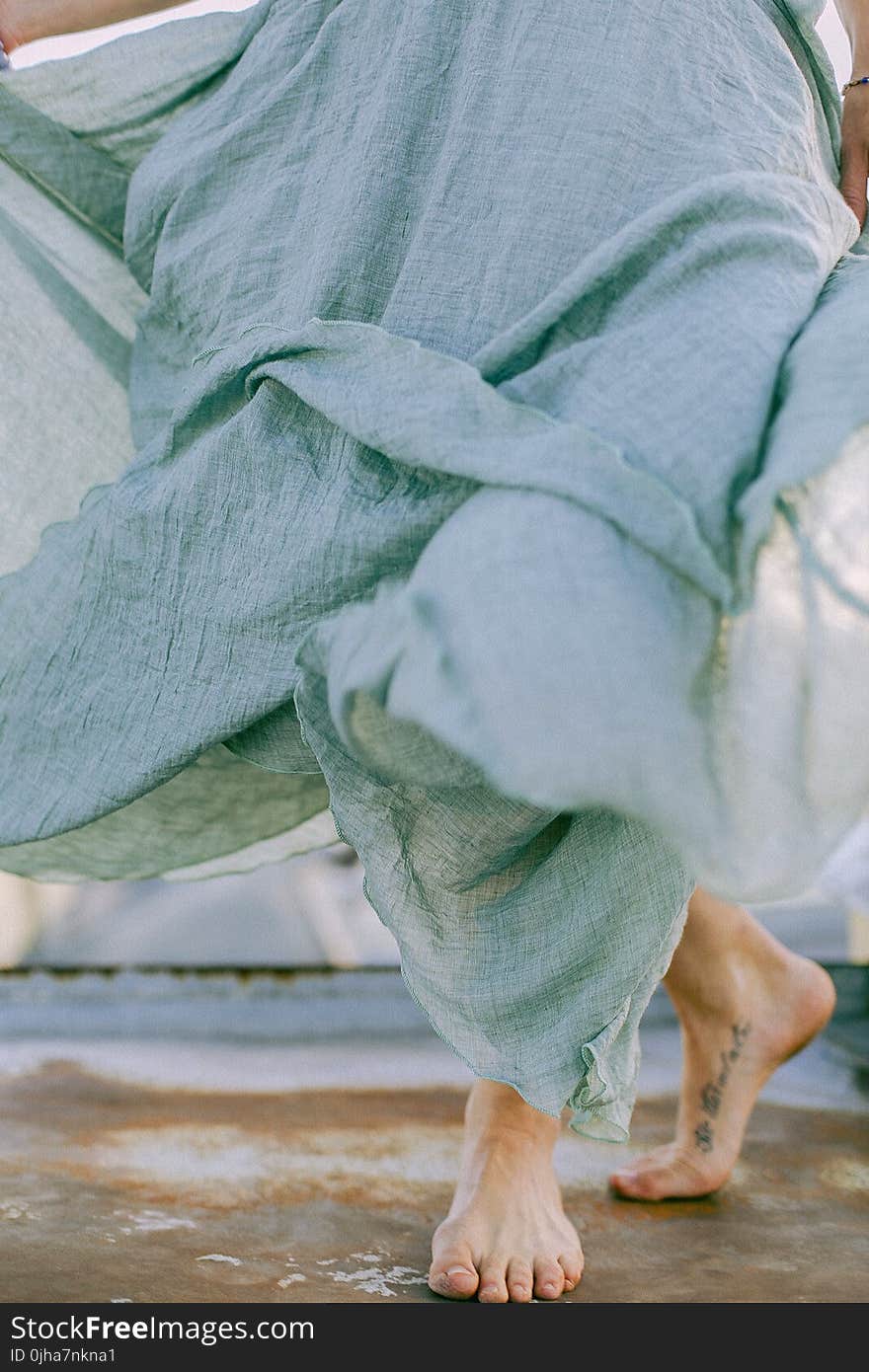 Teal and White Dress