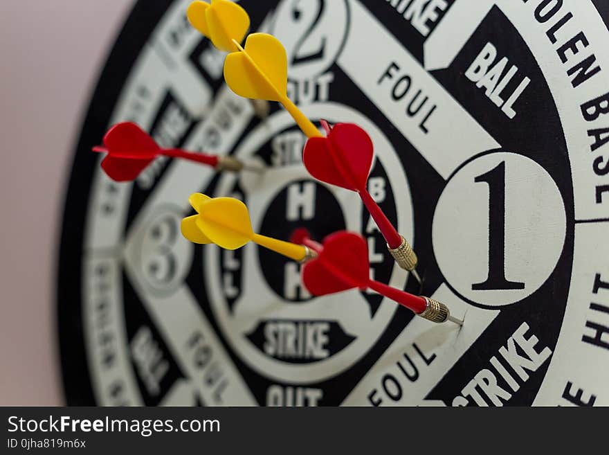 Dart Board With Darts