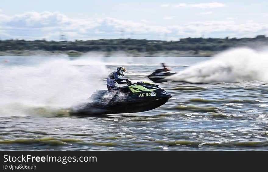 Man Riding Jet Ski