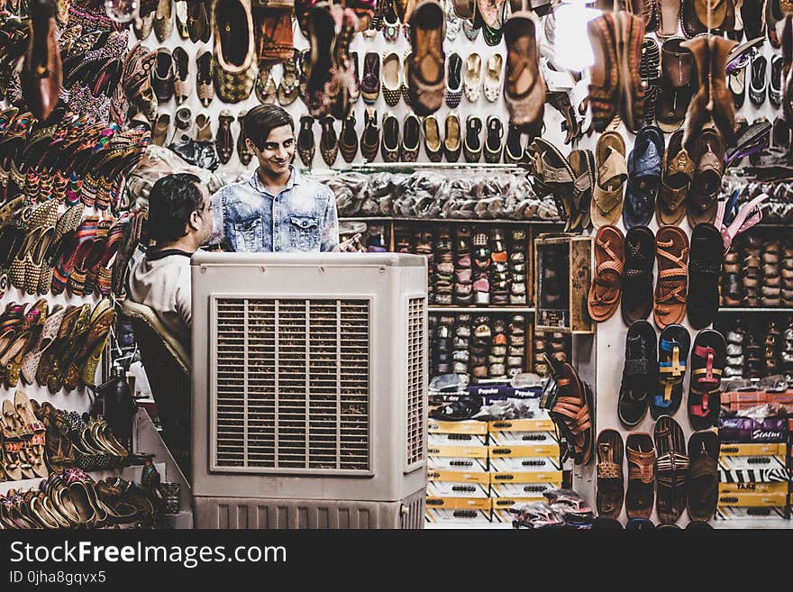 Two Person in Shoe Store