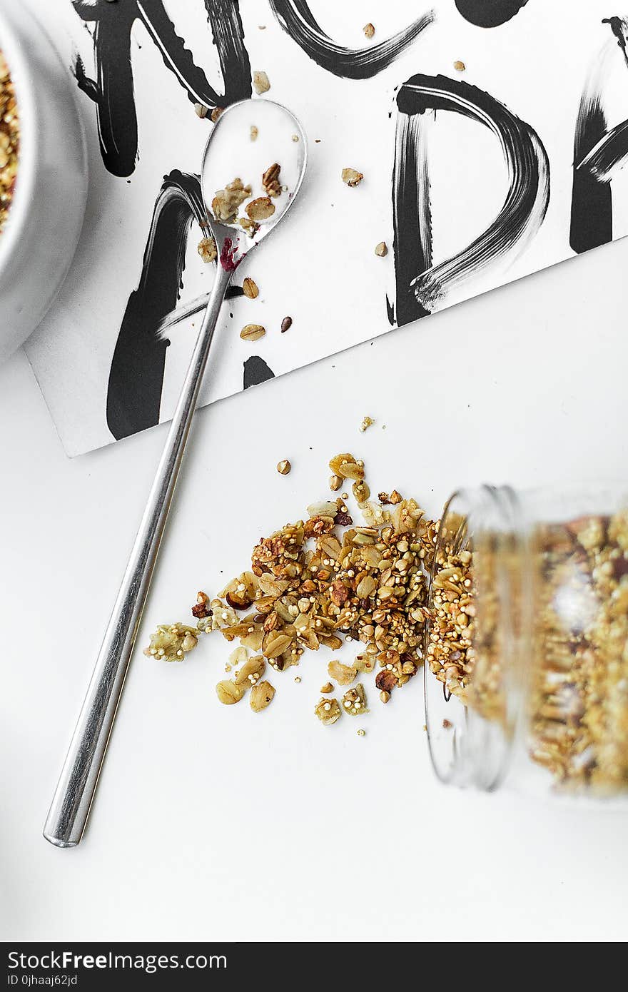 Clear Glass Jar and Granola