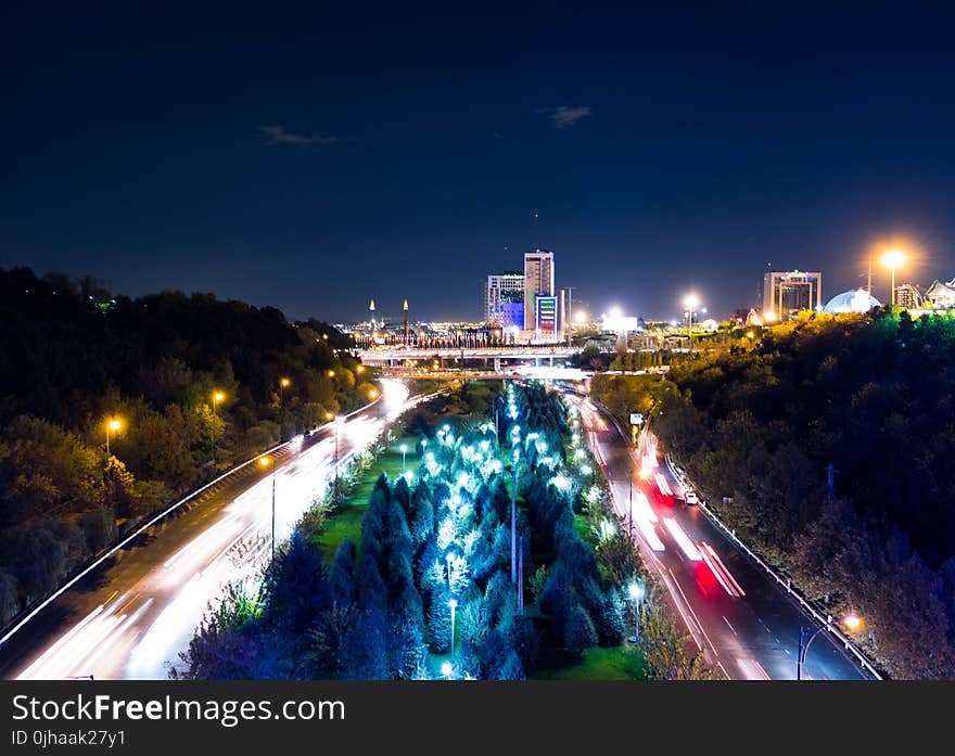 Time Lapse Photography Of Cars At Night