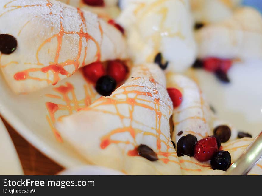 Dessert With Berries On A Plate