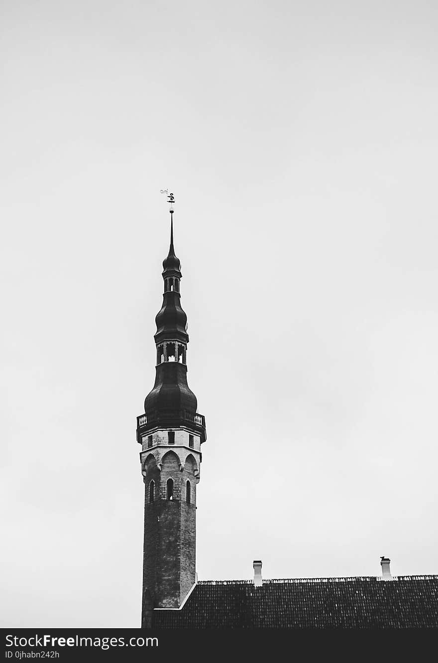 Grayscale Photography of Vintage Tower