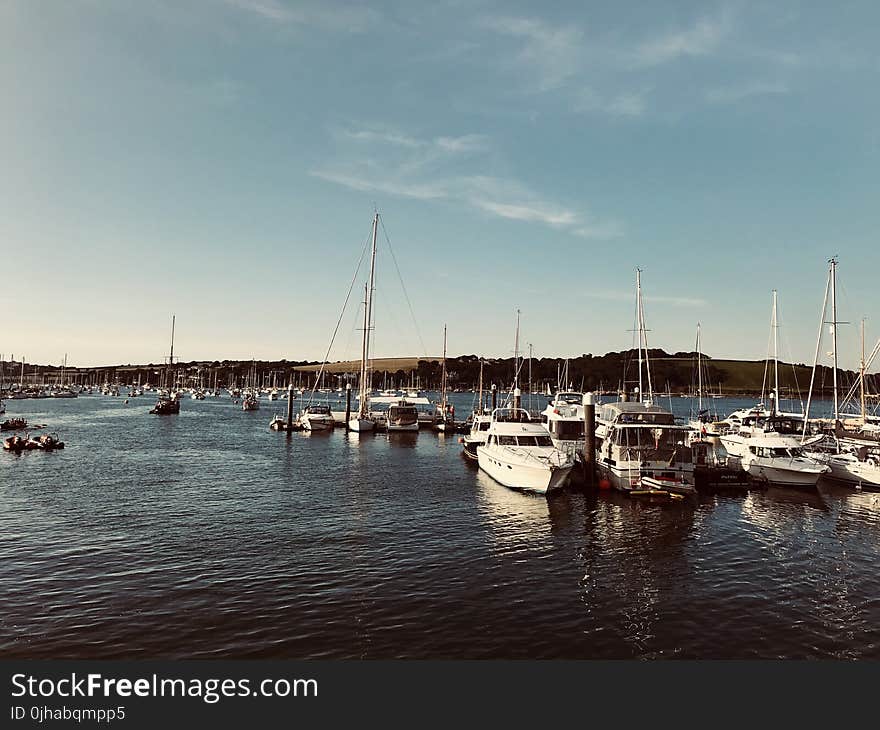 White Yacht On Harbour