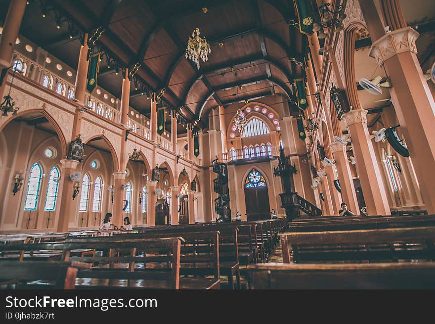 Brown Seats Inside A Church