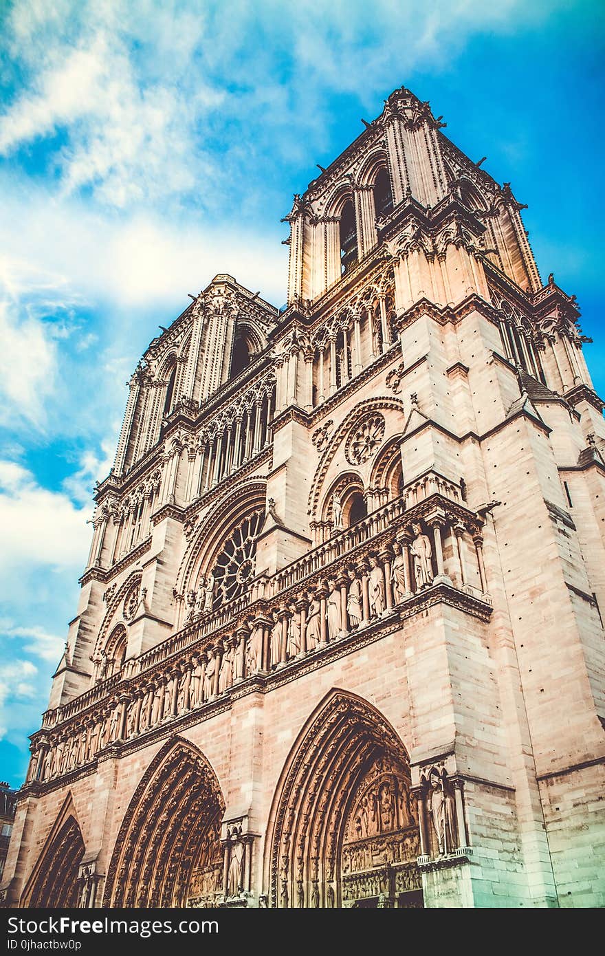 Low-angle Photography of Notre Dame