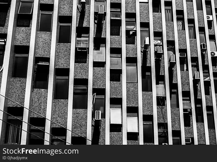 Gray Scale Photo of High-rise Building