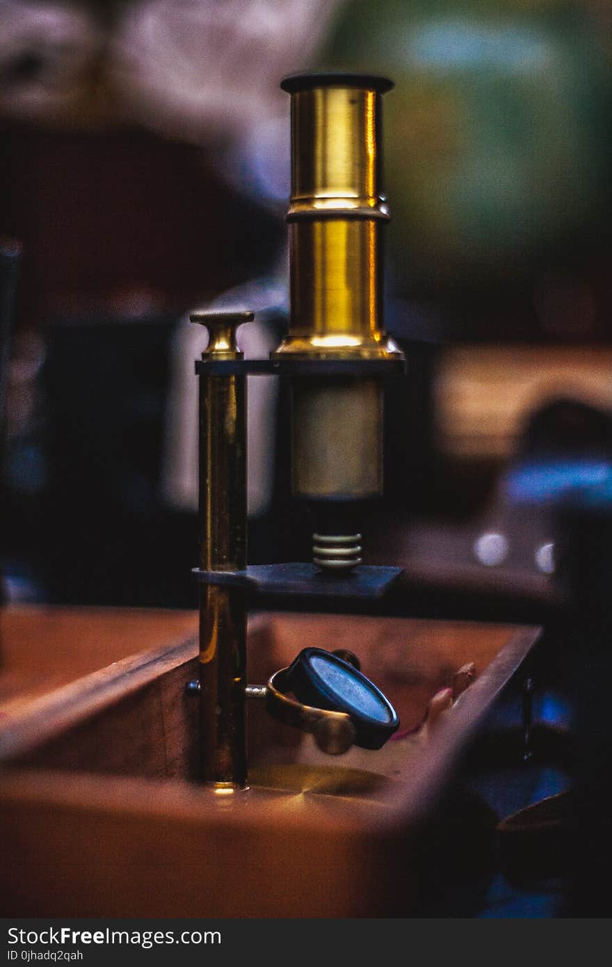 Gray Microscope on Table