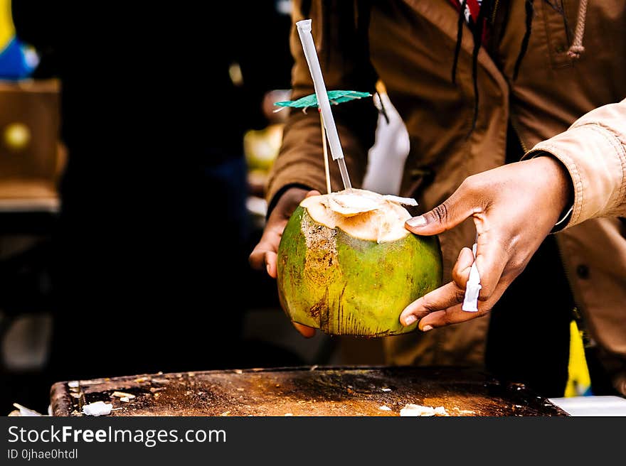 Person Holding Coconut