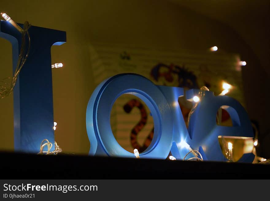 Blue Love Wooden Signage