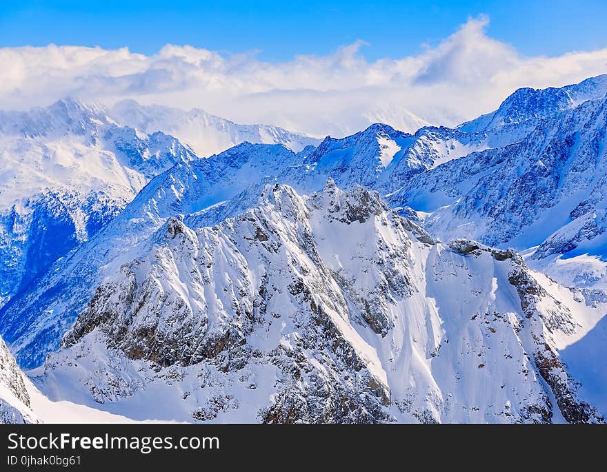 Mountain Ranges Covered in Snow