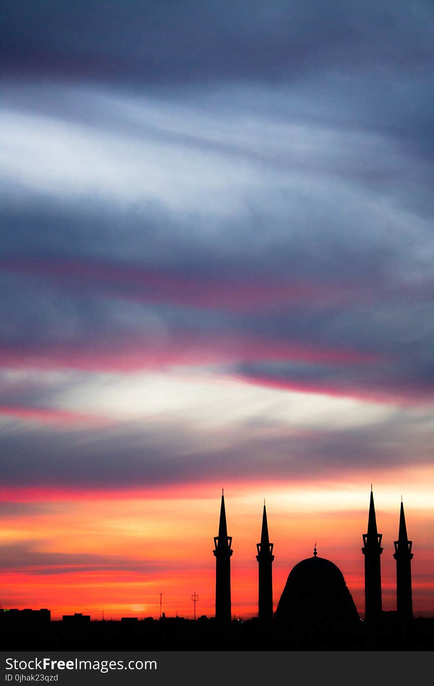 Black Dome Silhouette Taken during Sunset