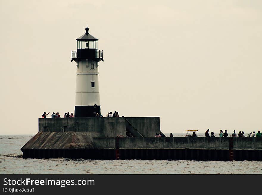 Black and White Light House at Daytime