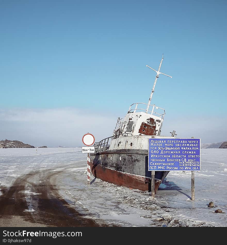 White and Brown Ship