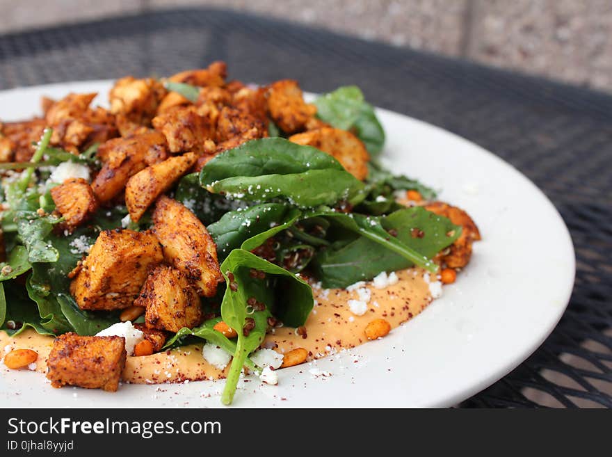 Fries With Leaves Dish