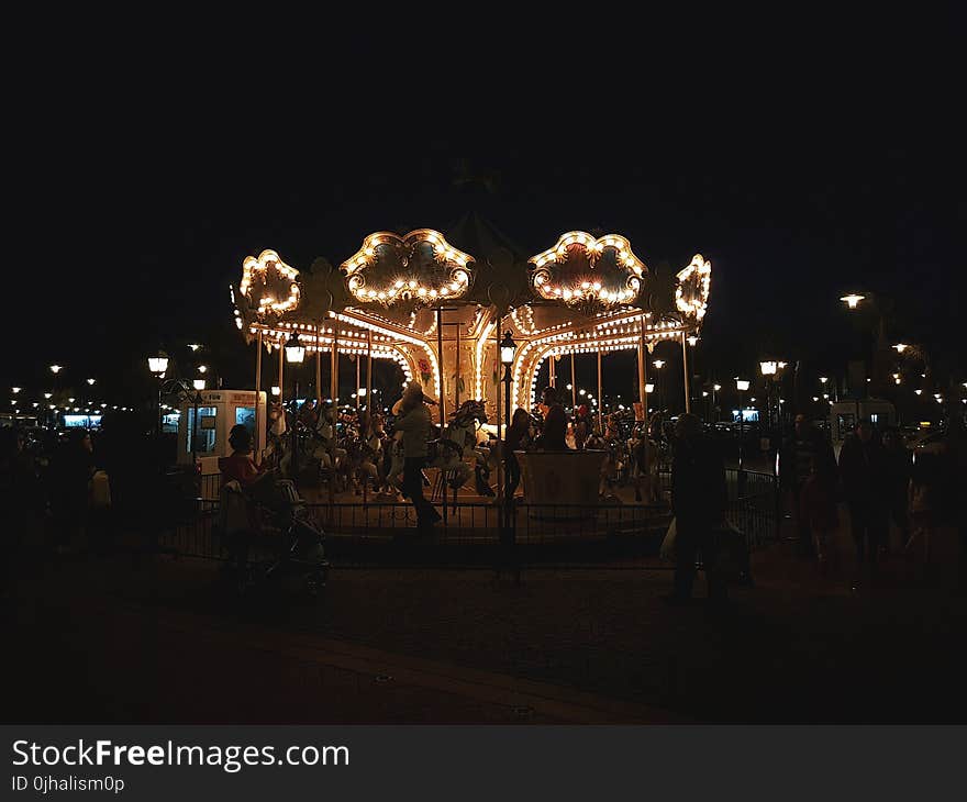 Photo of Carnival Horse Carousel at Night