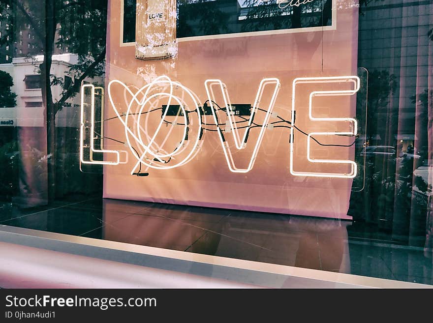 White L O V E Led Signage