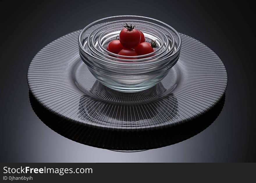 Tomatoes in Clear Glass Bowls