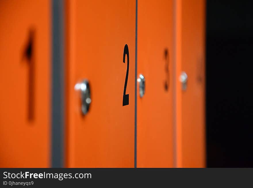 Closeup Photo of 1, 2, 3, and 4 Locker