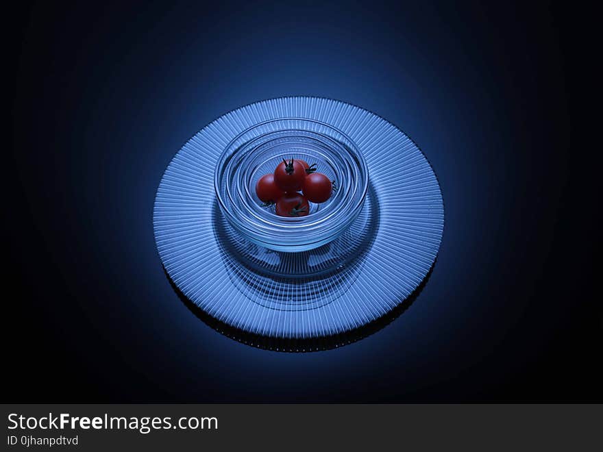 Cherry Tomatoes on Clear Glass Bowl