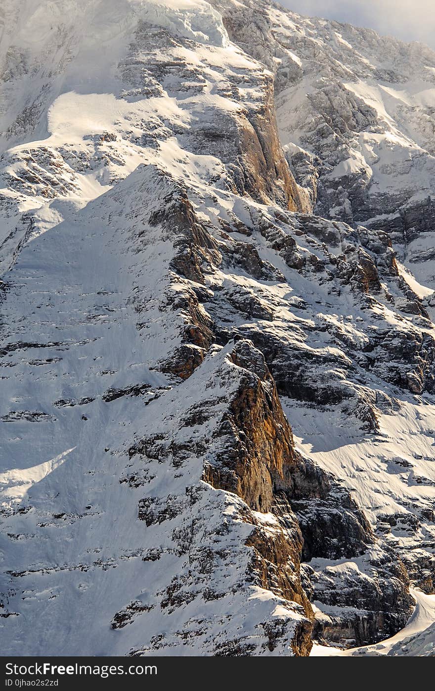 Scenic View of Snowy Mountain Range