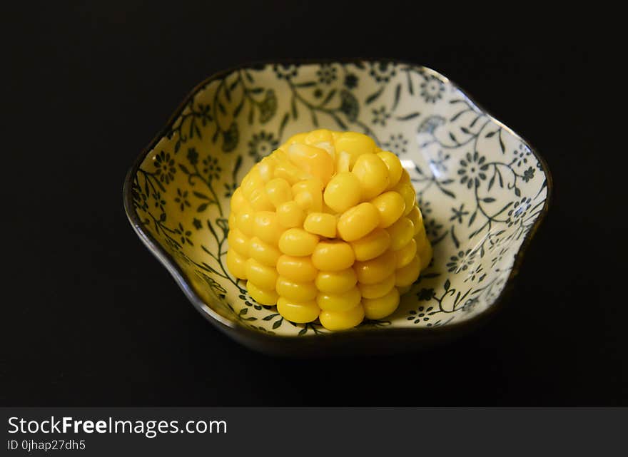 Cooked Corn on Bowl